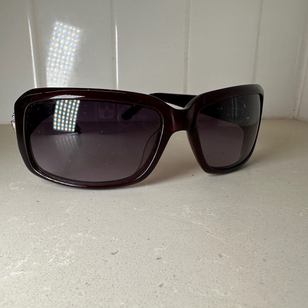 Vintage Y2K GUCCI Sunglasses Womens Burgundy Square Ball Joint Hinge Safilo - Picture 4 of 13